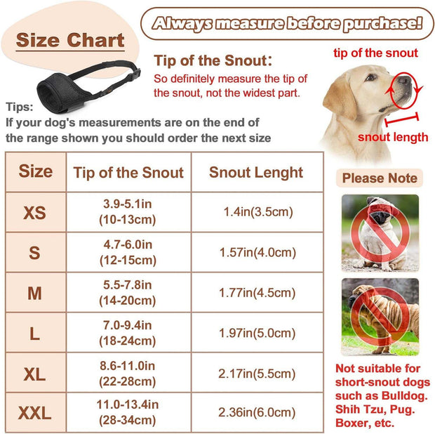 Dog Muzzle For Large Medium Small Dogs Mesh Muzzle For Dog To Prevent Biting Chewing Licking Eating Soft Dog Muzzle With Front Opening Design For Drinking Panting